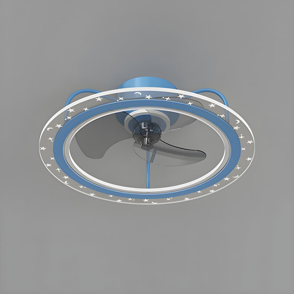 Kids Room Stylish 3-Blade Circle Ceiling Fan with Light Image - 10