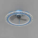 Kids Room Stylish 3-Blade Circle Ceiling Fan with Light Image - 10