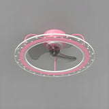 Kids Room Stylish 3-Blade Circle Ceiling Fan with Light Image - 11