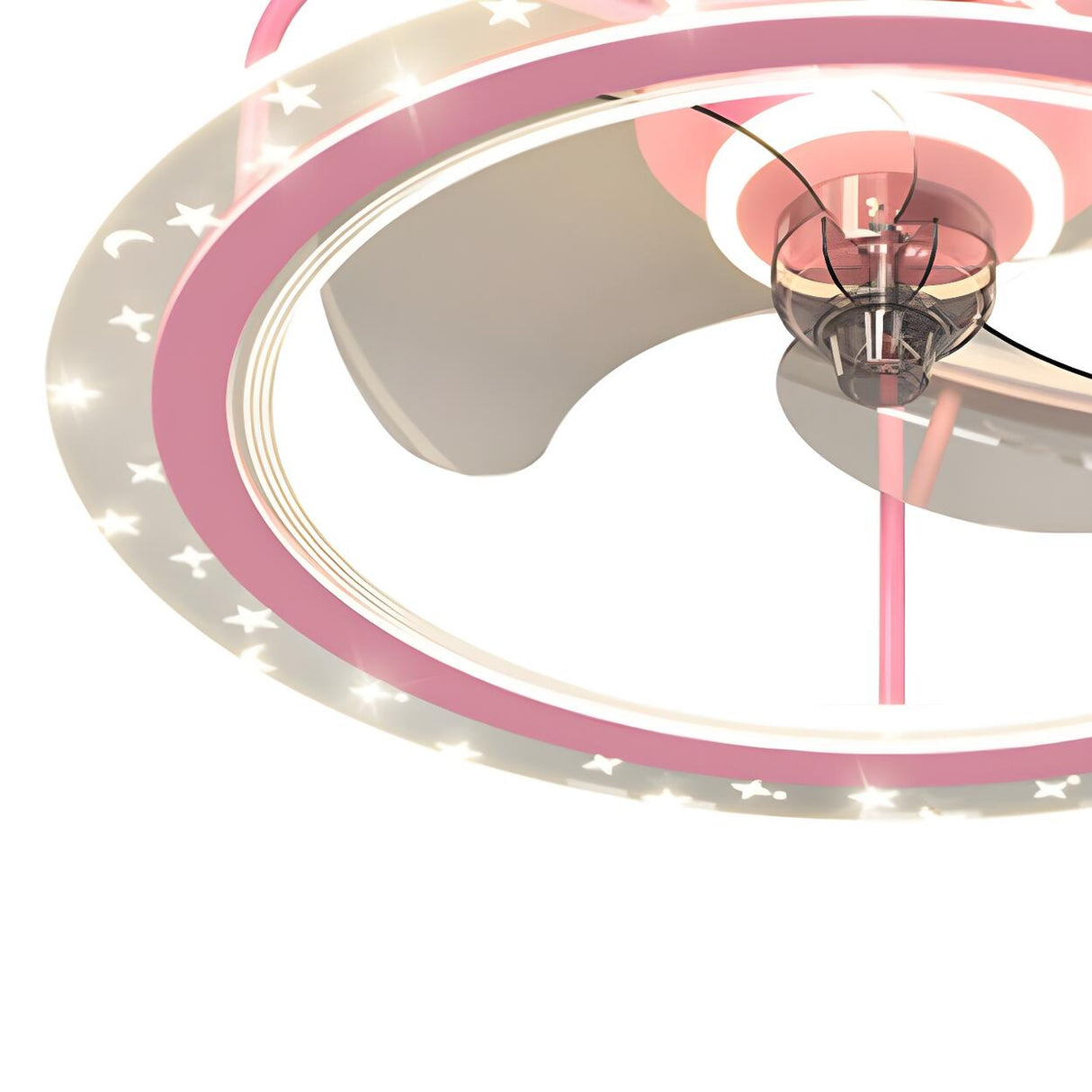 Kids Room Stylish 3-Blade Circle Ceiling Fan with Light Image - 13