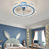 Kids Room Stylish 3-Blade Circle Ceiling Fan with Light Image - 3