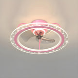 Kids Room Stylish 3-Blade Circle Ceiling Fan with Light Image - 7