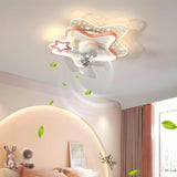 Kids Room Stylish Cartoon Star Ceiling with Fan Light Image - 15