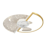 Kids Room Stylish Cartoon Starry Ceiling Fan Light Image - 5