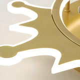 Kids Room Stylish Golden Crown LED Ceiling Fan Light Image - 5