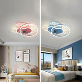 Kids Room Stylish Heart Wings Ceiling Fan with Light Image - 17