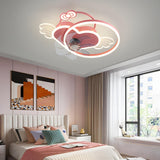 Kids Room Stylish Heart Wings Ceiling Fan with Light Image - 4