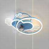 Kids Room Stylish Heart Wings Ceiling Fan with Light Image - 8