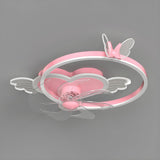 Kids Room Stylish Love Heart Ring Ceiling Fan Light Image - 13