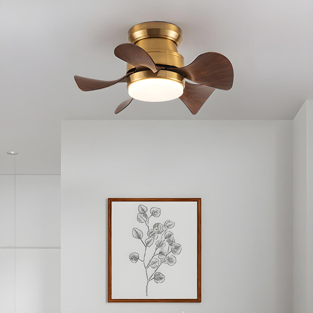 Kids Room Stylish Metal 5-Blade Ceiling Fan With Light Image - 1