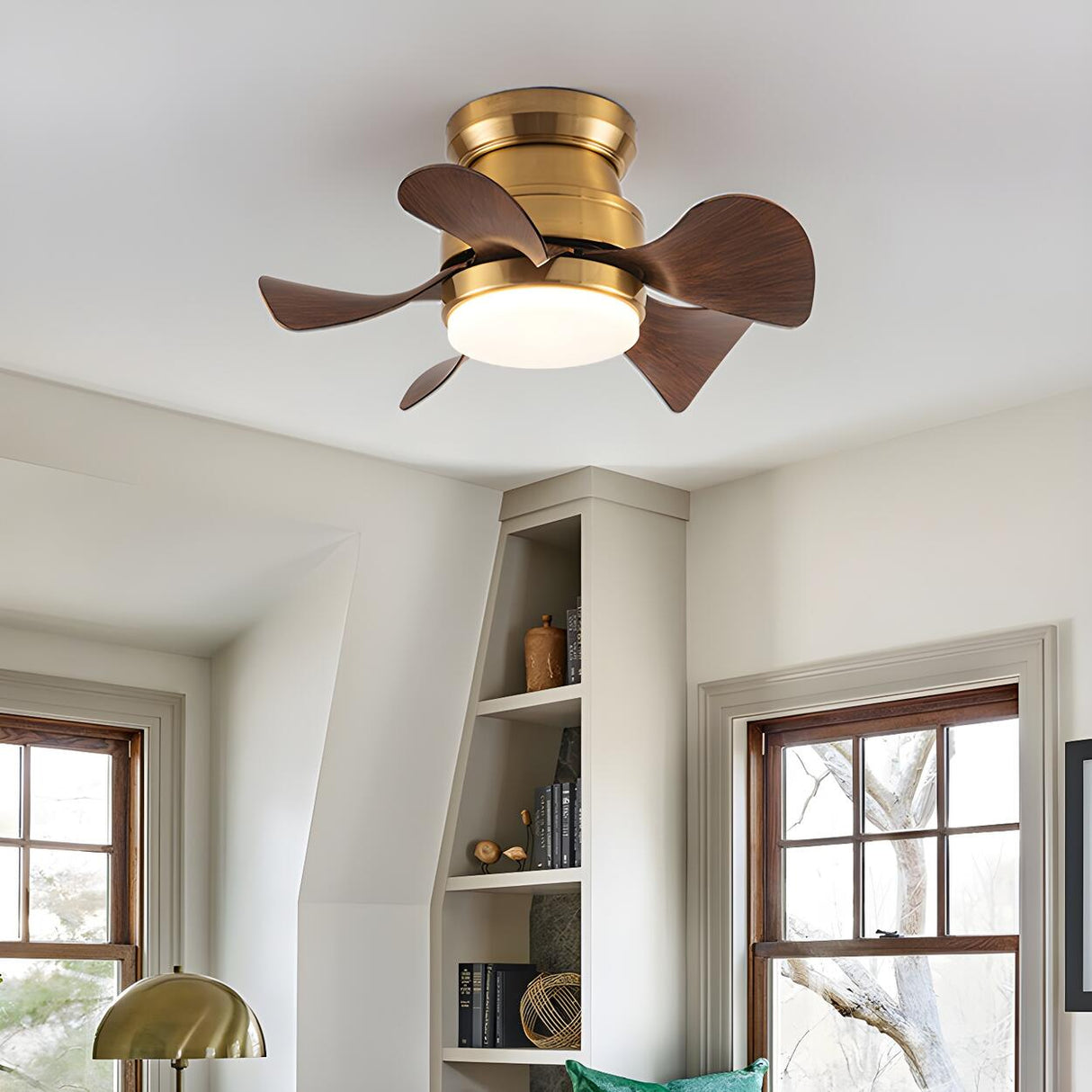 Kids Room Stylish Metal 5-Blade Ceiling Fan With Light Image - 14