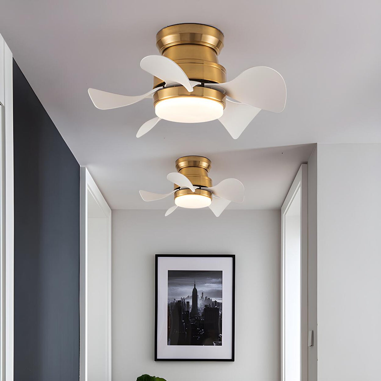 Kids Room Stylish Metal 5-Blade Ceiling Fan With Light Image - 15