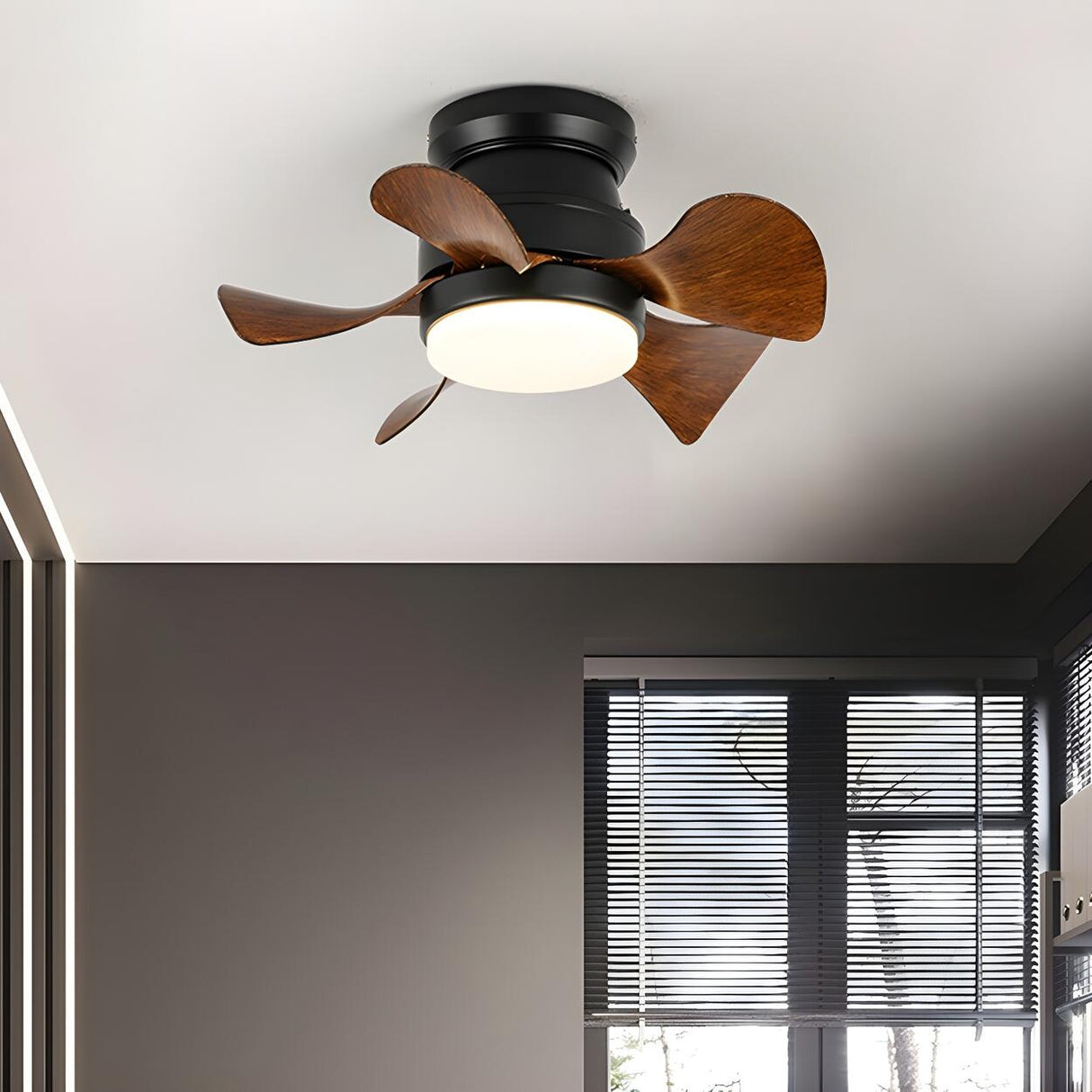 Kids Room Stylish Metal 5-Blade Ceiling Fan With Light Image - 3