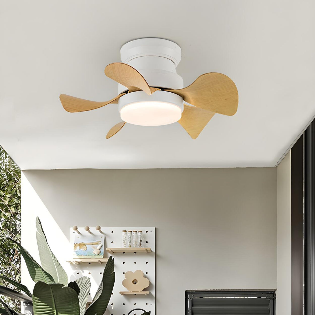 Kids Room Stylish Metal 5-Blade Ceiling Fan With Light Image - 7