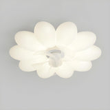 Kids Room Stylish White Flower Ceiling Fan With Light Image - 11