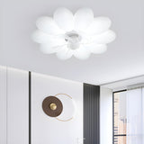 Kids Room Stylish White Flower Ceiling Fan With Light Image - 15