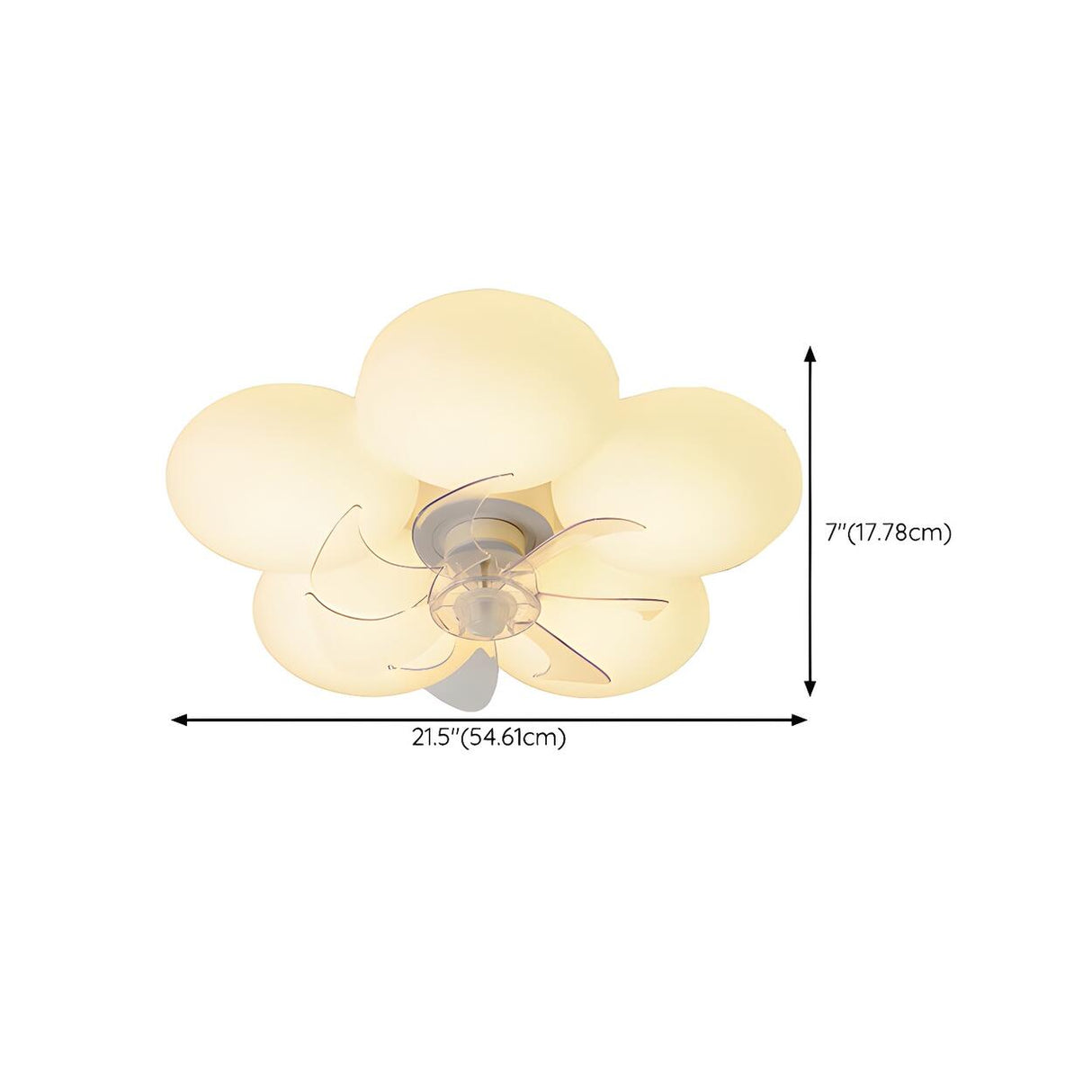 Kids Room Stylish White Flower Ceiling Fan With Light 