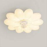 Kids Room Stylish White Flower Ceiling Fan With Light Image - 4