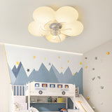 Kids Room Stylish White Flower Ceiling Fan With Light Image - 5