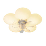 Kids Room Stylish White Flower Ceiling Fan With Light Image - 7