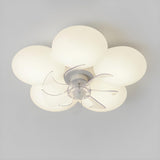 Kids Room Stylish White Flower Ceiling Fan With Light Image - 9