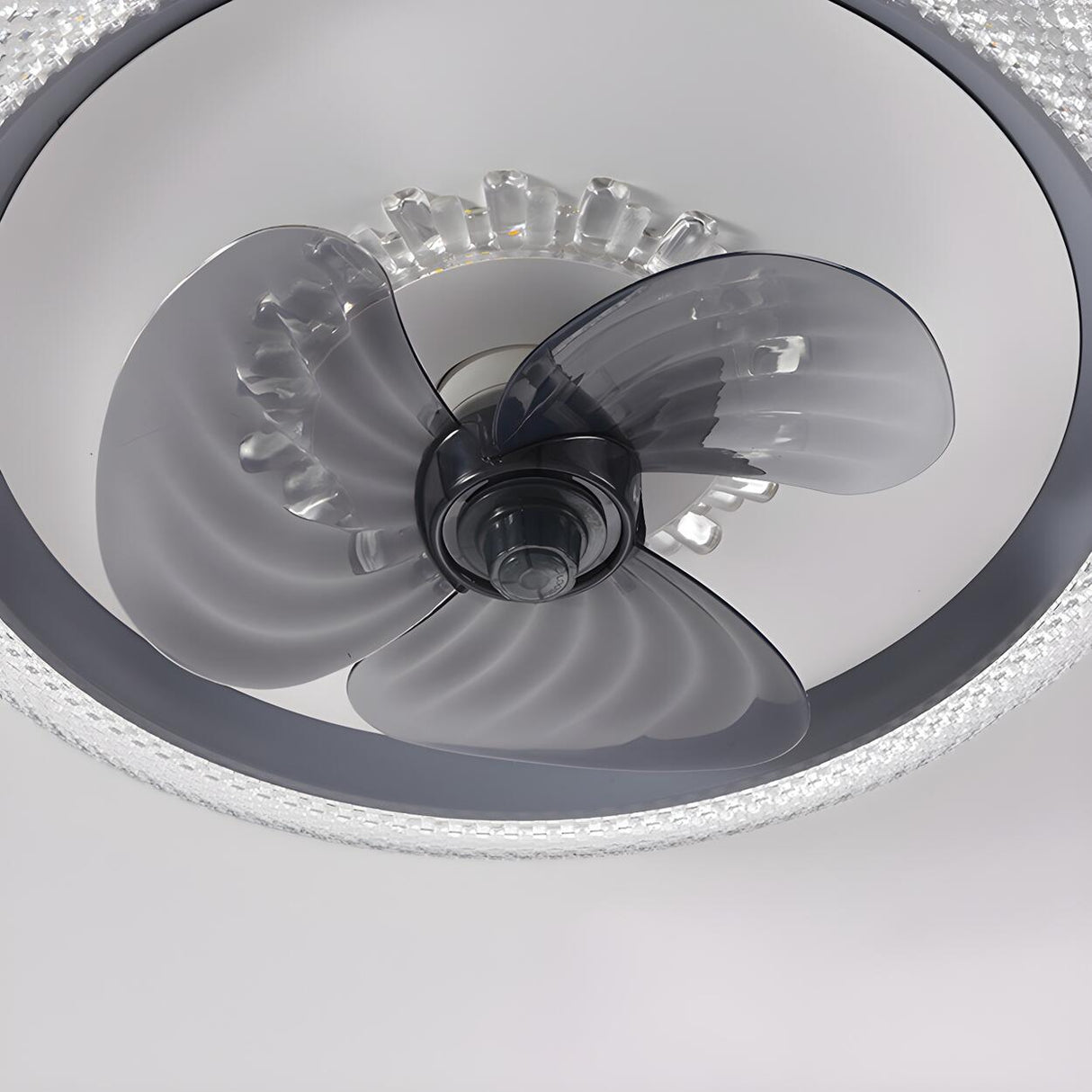 Kids Room Trendy 3-Blade Ring Ceiling Fan with Light Image - 15