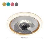 Kids Room Trendy 3-Blade Ring Ceiling Fan with Light #size