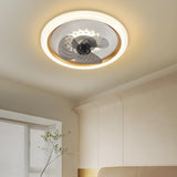 Kids Room Trendy 3-Blade Ring Ceiling Fan with Light Image - 5