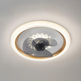 Kids Room Trendy 3-Blade Ring Ceiling Fan with Light Image - 7