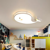 Kids Room Whale White LED Flush Mount Ceiling Light Image - 1