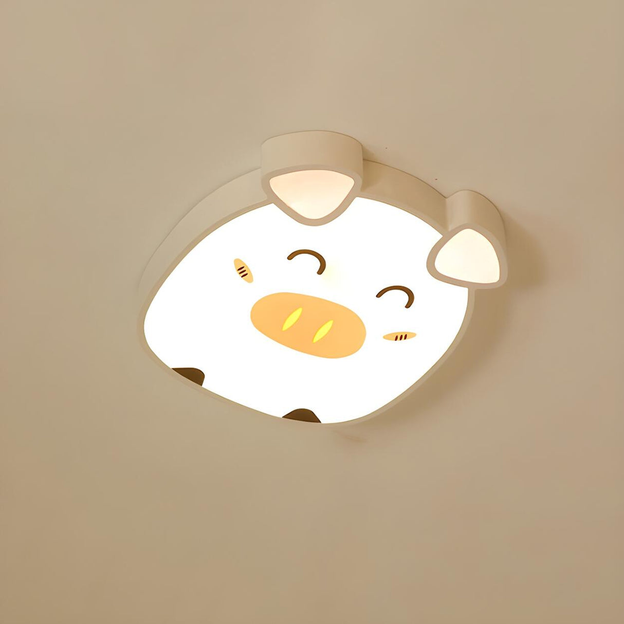 Kids Room Whale White LED Flush Mount Ceiling Light Image - 12