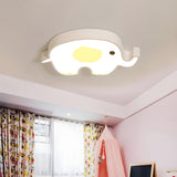 Kids Room Whale White LED Flush Mount Ceiling Light Image - 5