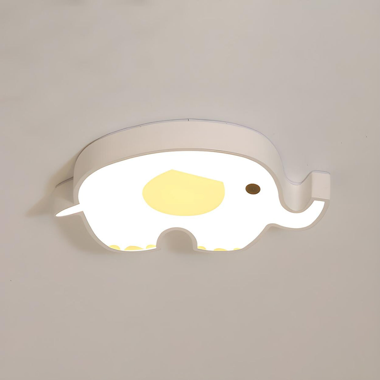 Kids Room Whale White LED Flush Mount Ceiling Light Image - 6