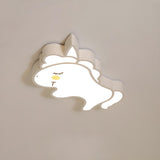 Kids Room Whale White LED Flush Mount Ceiling Light Image - 8