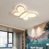 Kids Room Whimsical Butterfly Flush Mount Ceiling Light Image - 2