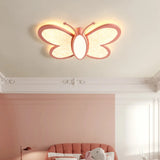 Kids Room Whimsical Butterfly Flush Mount Ceiling Light Image - 4