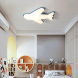 Kids Room White Airplane Resin Flush Mount Ceiling Lamp Image - 6