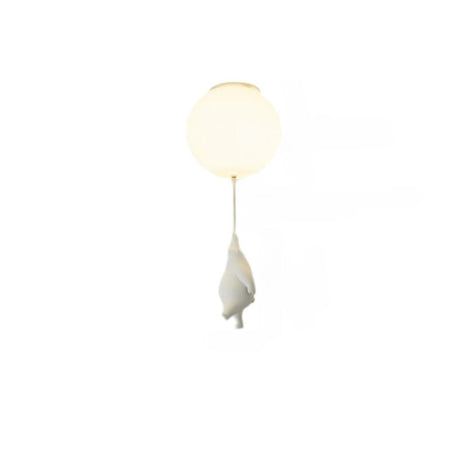 Kids Room White Balloon Resin Flush Mount Light 3-Light Image - 2