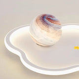 Kids Room White Cloud Space-Themed LED Flush Mount Lamp Image - 8