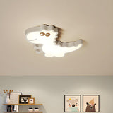 Kids Room White Dinosaur LED Flush Mount Ceiling Light Image - 2