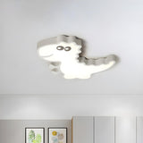 Kids Room White Dinosaur LED Flush Mount Ceiling Light Image - 3