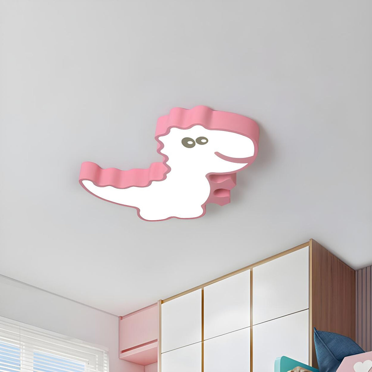 Kids Room White Dinosaur LED Flush Mount Ceiling Light Image - 5