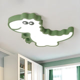 Kids Room White Dinosaur LED Flush Mount Ceiling Light Image - 8