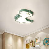 Kids Room White Dinosaur LED Flush Mount Ceiling Light Image - 9