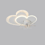 Kids Room White Heart Modern Ceiling Fan with Light Image - 4