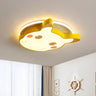 Kids Room Yellow Cartoon Pikachu LED Flush Mount Light Image - 1