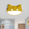 Kids Room Yellow Cat Shape LED Flush Mount Ceiling Lamp Image - 1