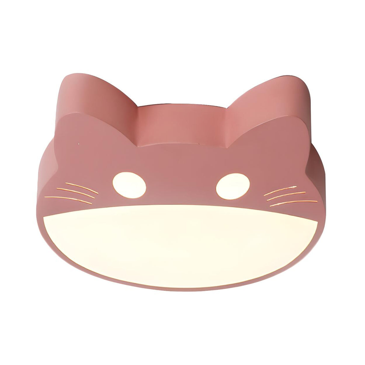 Kids Room Yellow Cat Shape LED Flush Mount Ceiling Lamp Image - 12