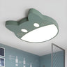 Kids Room Yellow Cat Shape LED Flush Mount Ceiling Lamp Image - 5