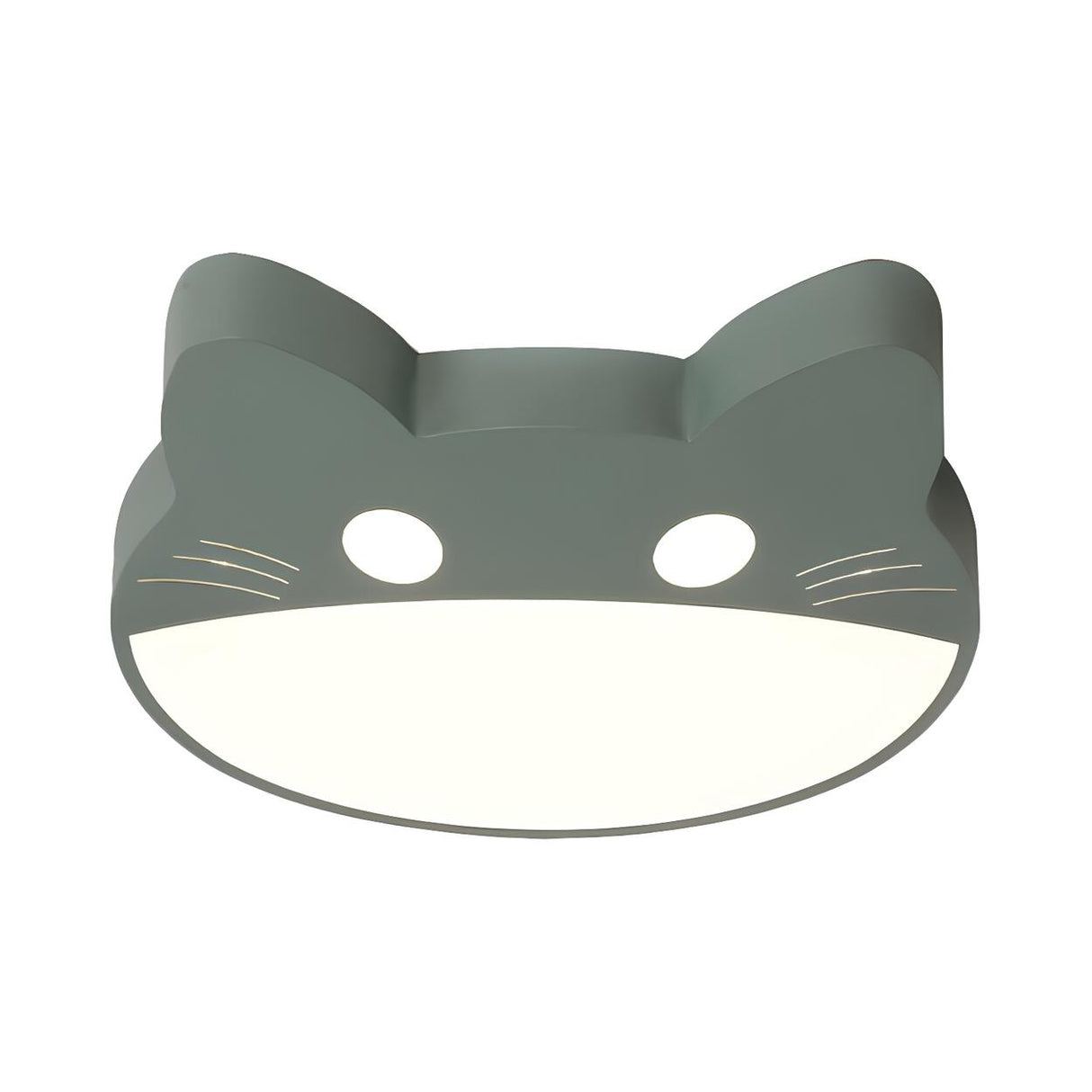 Kids Room Yellow Cat Shape LED Flush Mount Ceiling Lamp Image - 8